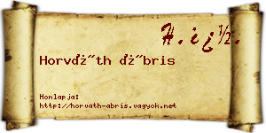 Horváth Ábris névjegykártya