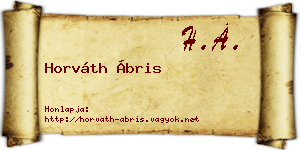 Horváth Ábris névjegykártya